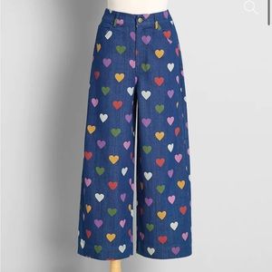 ModCloth Make Loving Fun Wide-Leg Jeans